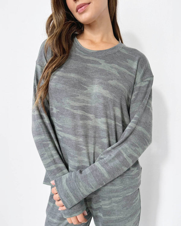 splendid Supersoft Camo Pullover