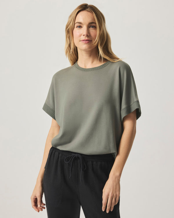 Splendid Supersoft Short Sleeve Sweatshirt