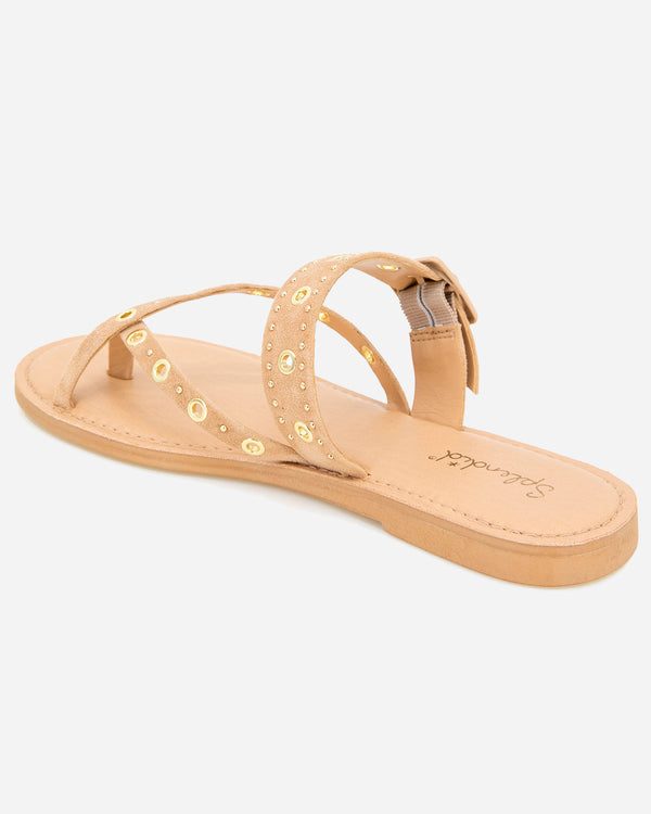 Splendid Sutton Stud Sandal In Honey Beige