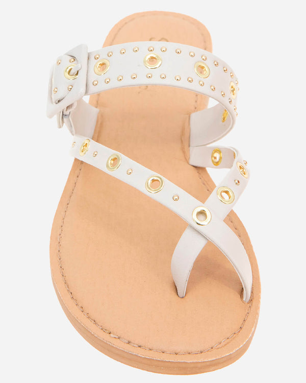 Splendid Sutton Stud Sandal In White Sand