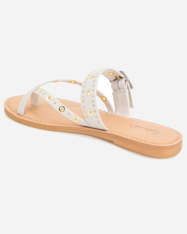 Splendid Sutton Stud Sandal In White Sand