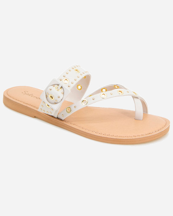 splendid Sutton Stud Sandal in White Sand