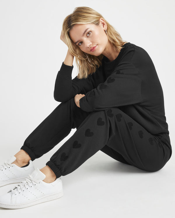 Splendid Tia Soft Fleece Heart Jogger