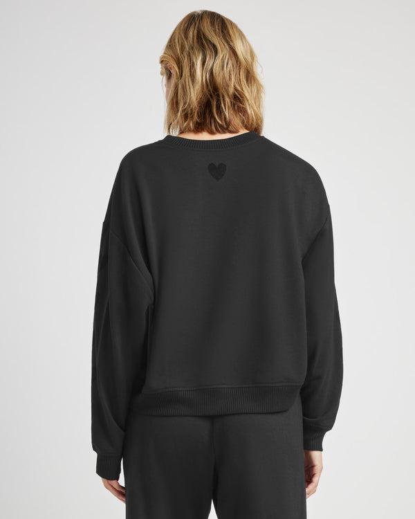 Splendid Tia Soft Fleece Heart Sweatshirt