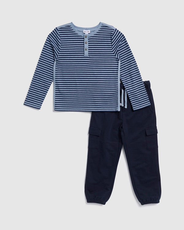 Splendid Toddler Boy Curious Stripe Henley Set