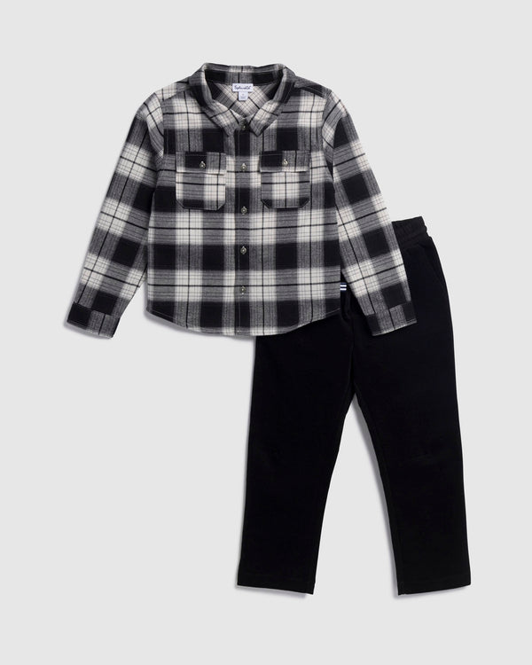 splendid Toddler Boy Flannel Plaid Set