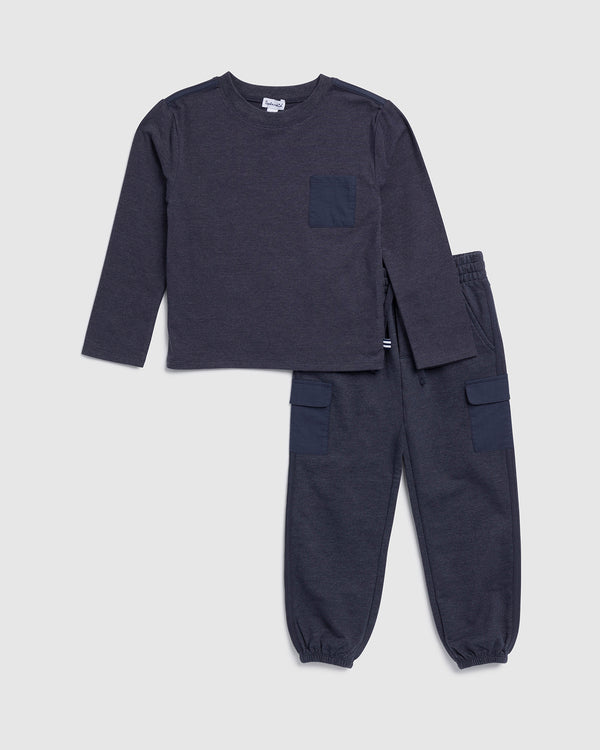 Splendid Toddler Boy Patch Cargo Jogger Set