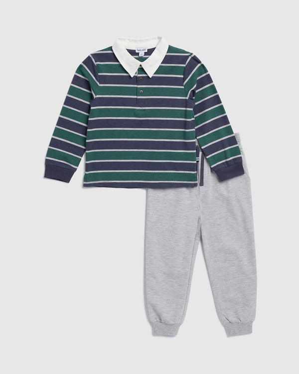 splendid Toddler Boy Preppy Stripe Polo Set
