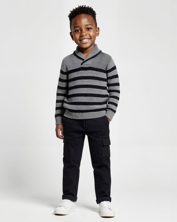 splendid Toddler Boy Roll Neck Stripe Sweater Set