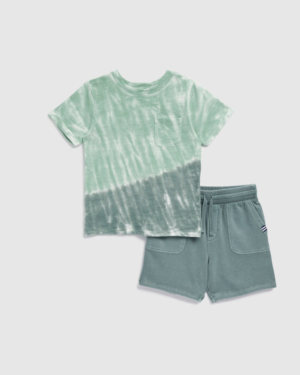 Splendid Toddler Boy Seaweed Tie Dye Tee Set