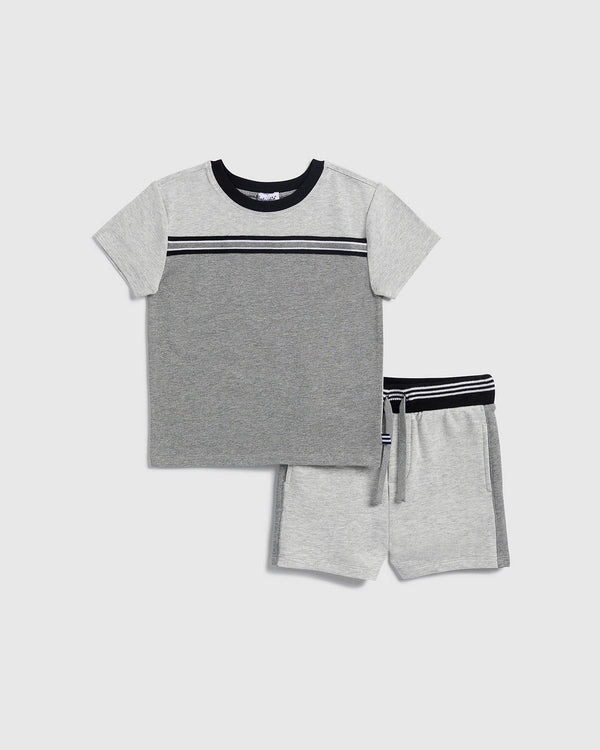splendid Toddler Boy Stone Heather Stripe Set