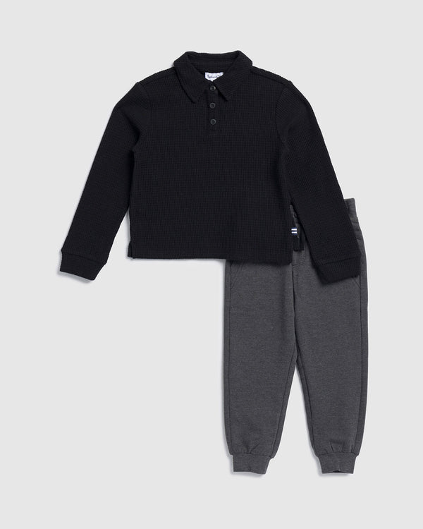 splendid Toddler Boy Texture Long Sleeve Set