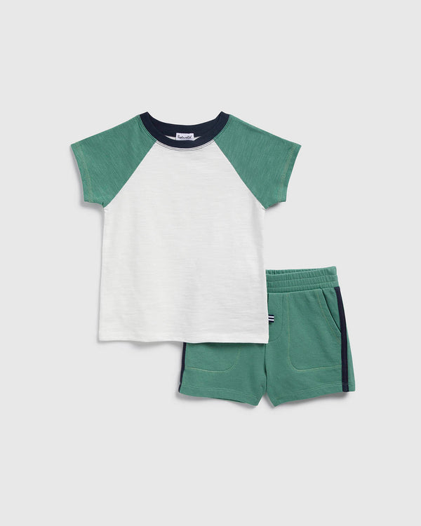 splendid Toddler Boy Two Tone Short Sleeve Tee Set