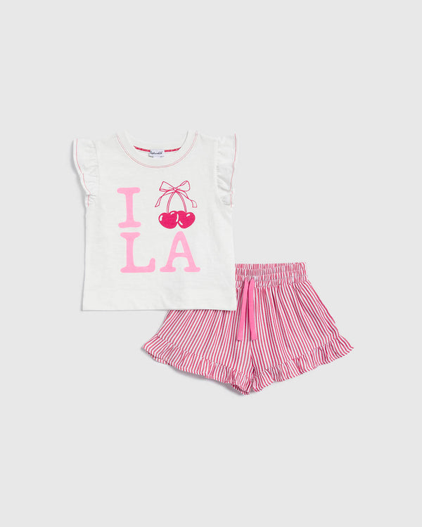 splendid Toddler Girl Cherry Short Sleeve Set