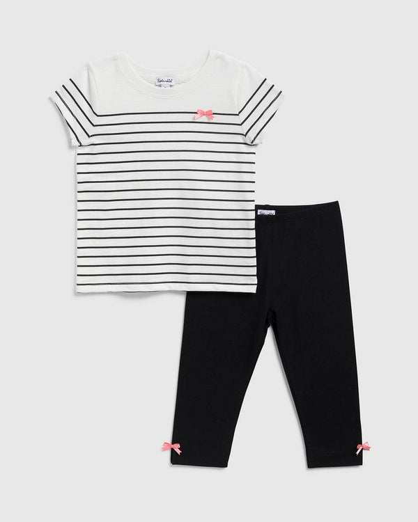 Splendid Toddler Girl Chic Stripe Short Sleeve Set