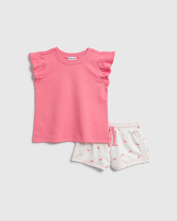 splendid Toddler Girl Flamingo Fun Short Set