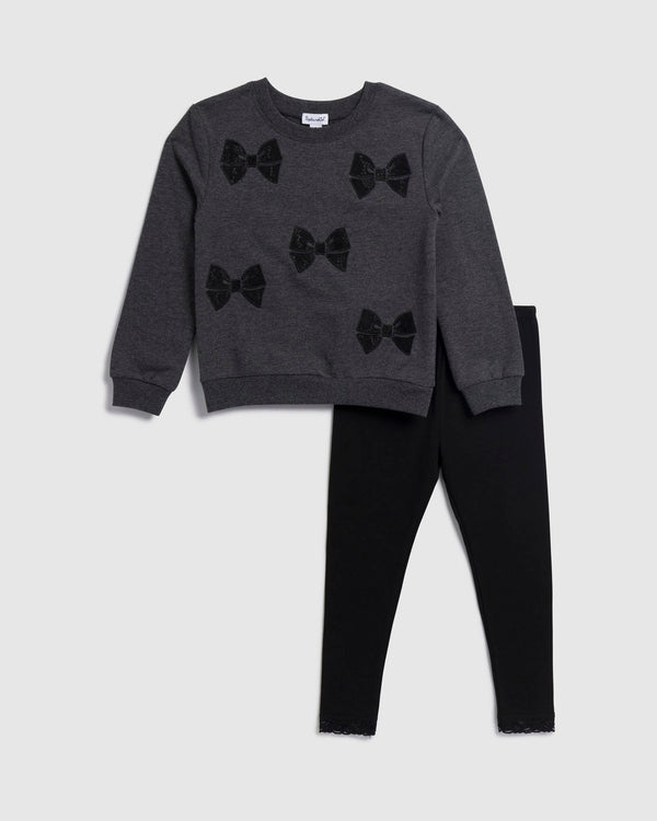 Splendid Toddler Girl Lacy Bow Sweatshirt Set