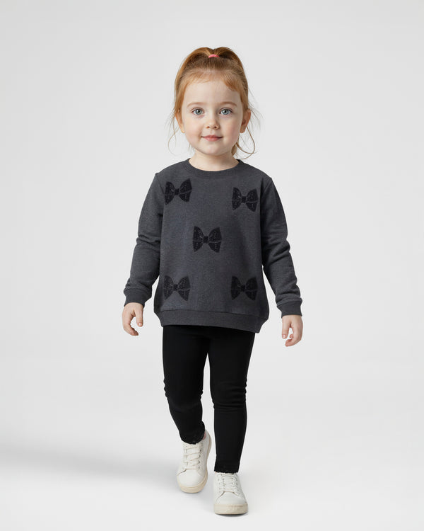 splendid Toddler Girl Lacy Bow Sweatshirt Set