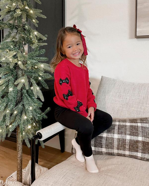 Splendid Toddler Girl Shiny Bow Sweatshirt Set