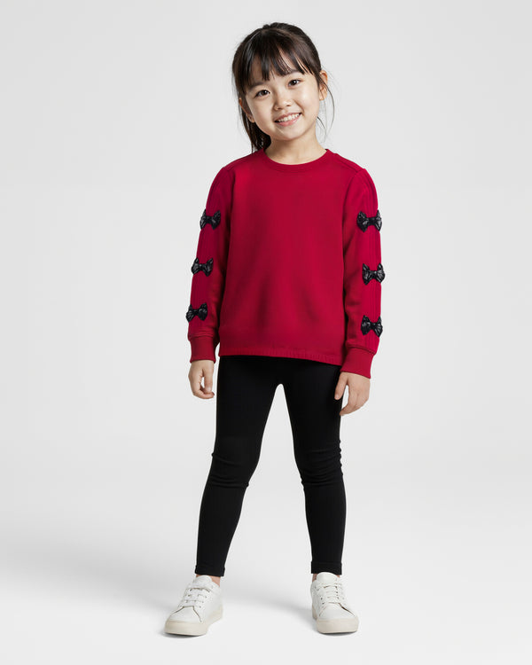 splendid Toddler Girl Shiny Bow Sweatshirt Set
