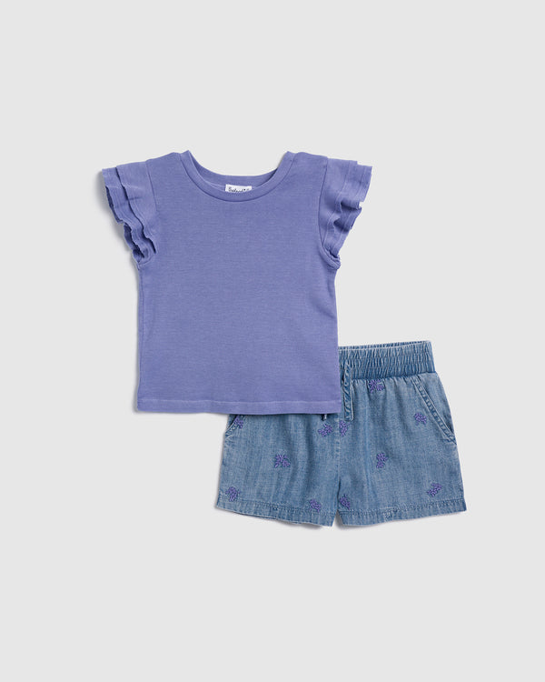 splendid Toddler Girl Tossed Flower Short Set