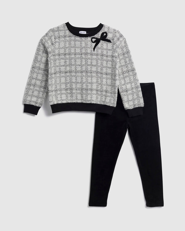 Splendid Toddler Girl Tweed Bow Sweatshirt Set