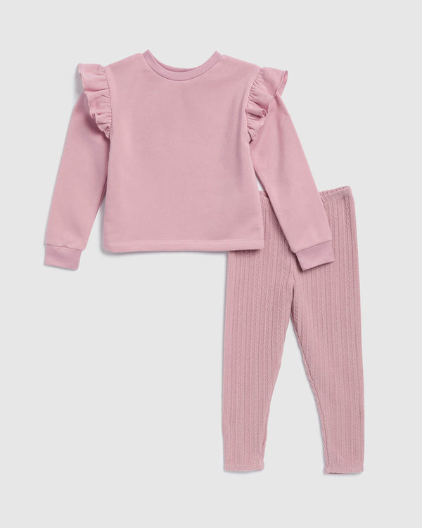 Splendid Toddler Girl Winter Rose Long Sleeve Set