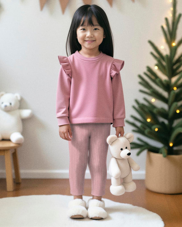 splendid Toddler Girl Winter Rose Long Sleeve Set