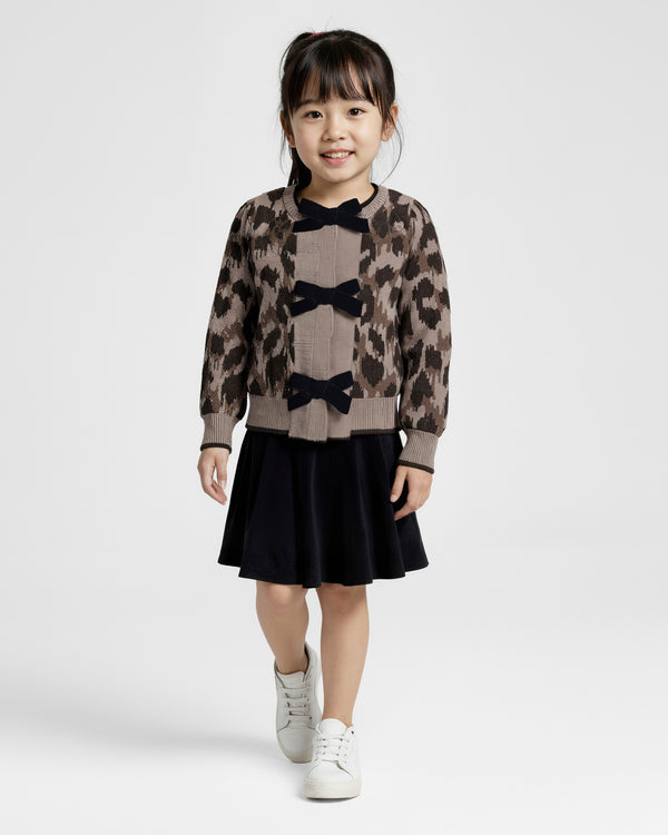 splendid Toddler Leopard Bow Cardigan Set