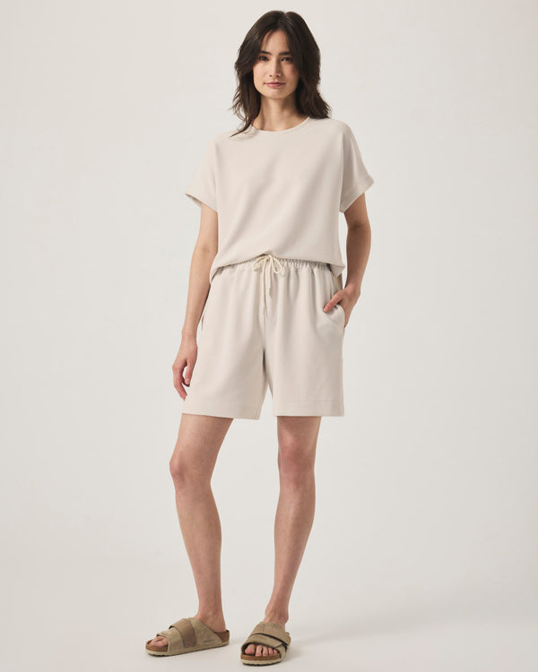 Splendid Waffle Scuba Short Sleeve Sweatshirt