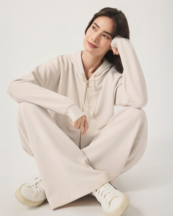 Splendid Waffle Scuba Zip-Up Pullover