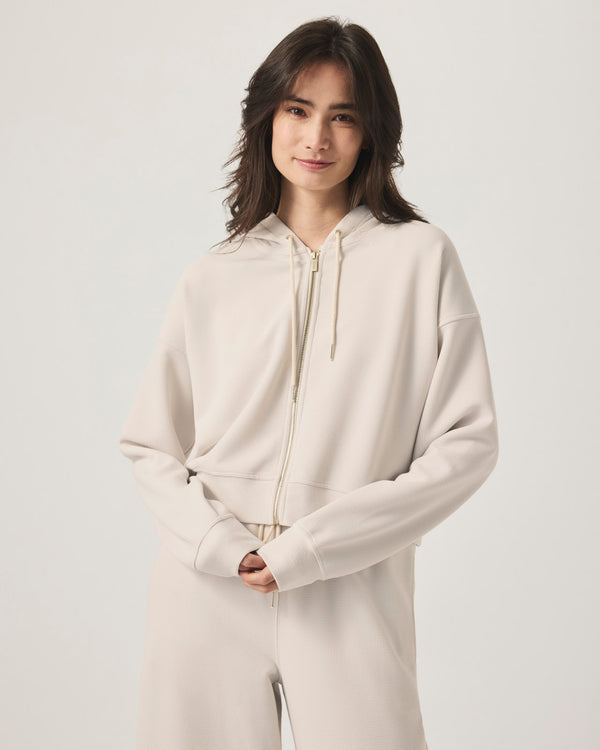 splendid Waffle Scuba Zip-Up Pullover