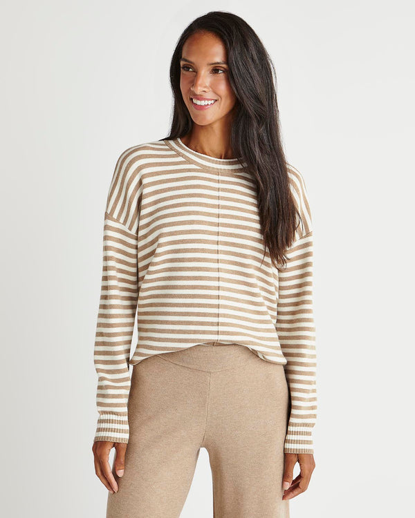 Splendid Splendid X Cella Jane Striped Front Seam Sweater