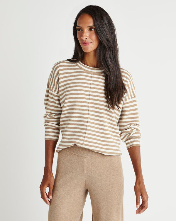 Splendid Splendid X Cella Jane Striped Front Seam Sweater