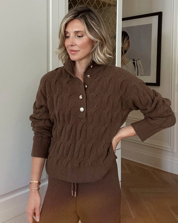 splendid Splendid x Cellajaneblog Half-Placket Sweater