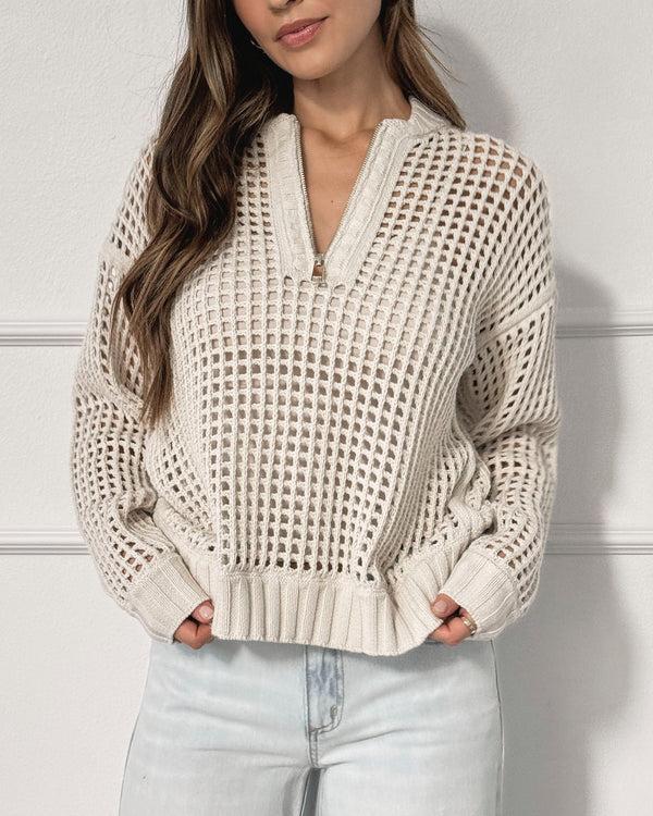 Splendid Splendid X Cellajaneblog Quarter Zip Sweater