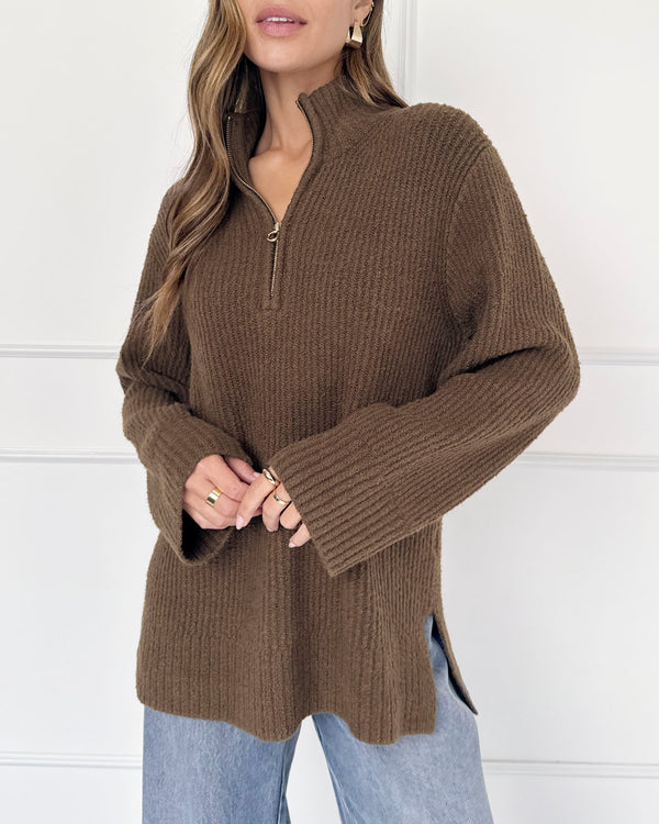 Splendid Splendid X Cellajaneblog Quarter Zip Sweater
