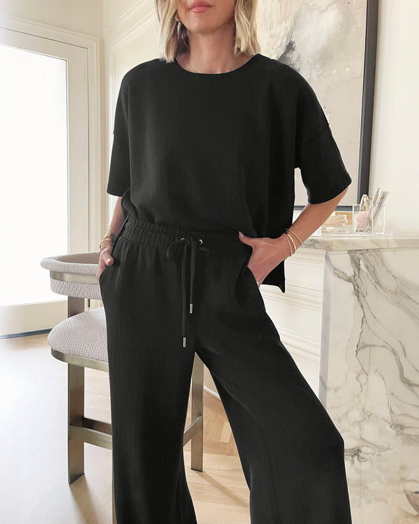 Splendid Splendid X Cellajaneblog Rib Scuba Short Sleeve Sweatshirt