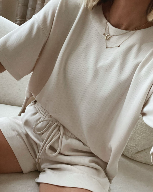 Splendid Splendid X Cellajaneblog Rib Scuba Short Sleeve Sweatshirt