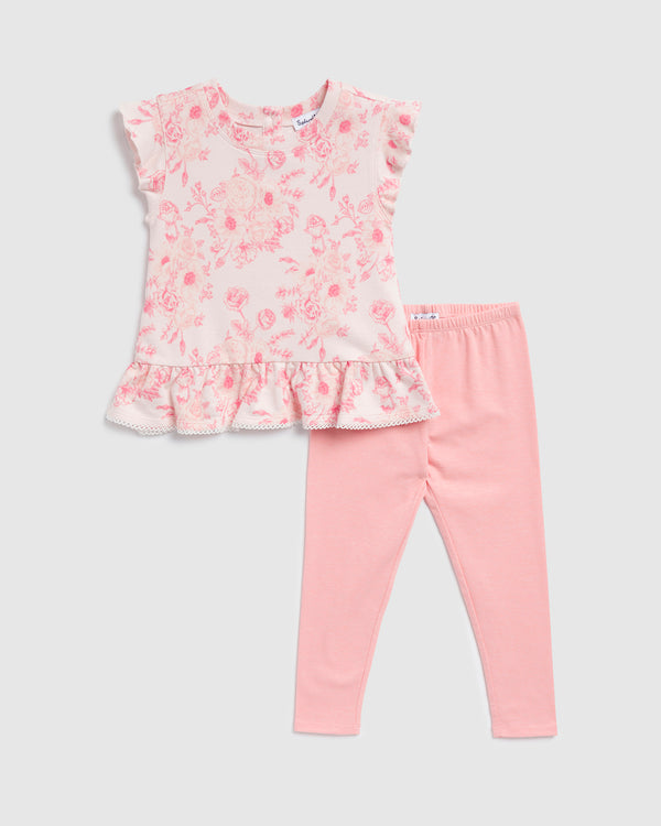 splendid Toddler Girl Cameo Blooms Short Sleeve Set