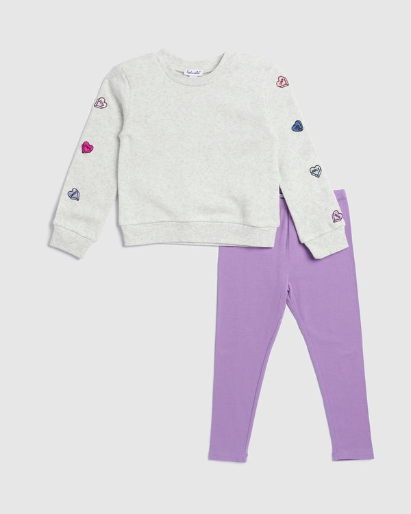 splendid Toddler Girl Dancing Hearts Long Sleeve Set