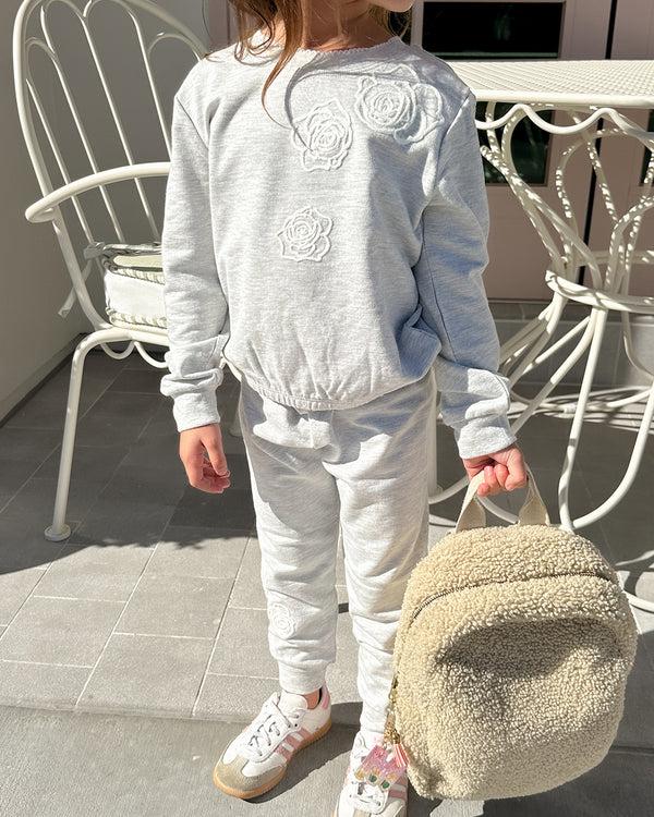 splendid Toddler Girl Rose Embroidered Sweatshirt Set