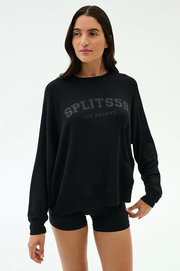 splits59 Andie Oversized Fleece Varsity Graphic Sweatshirt