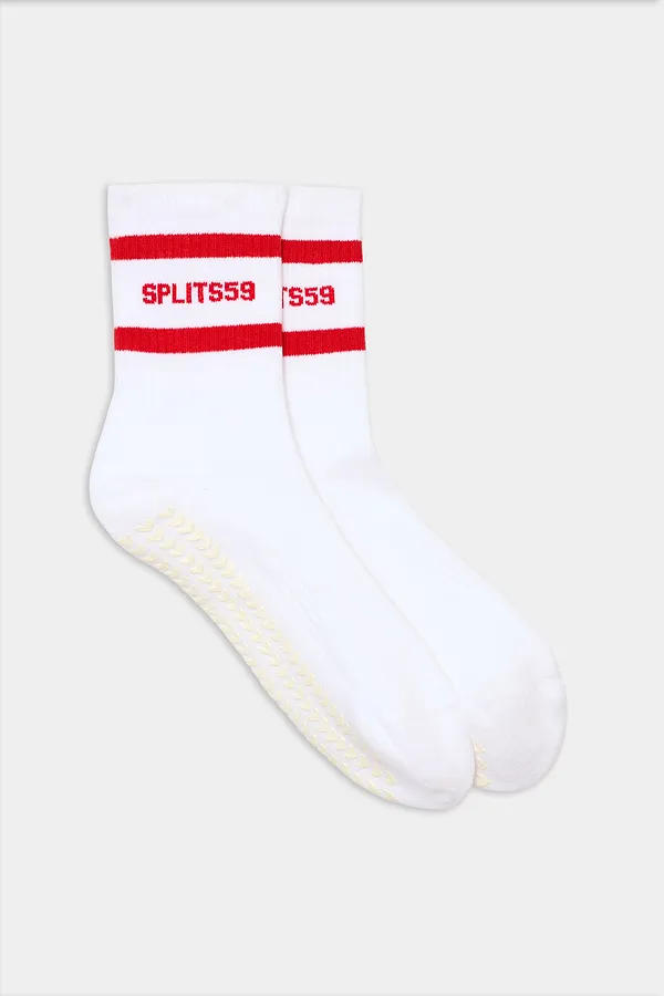 splits59 Logo Stripe Ankle Socks With Grip