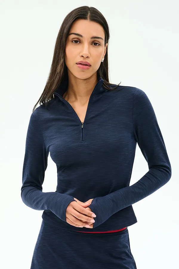 splits59 Stevie Active Rib Half Zip Waist Length