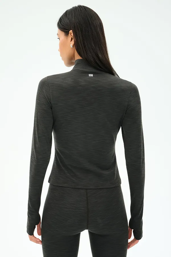 Splits59 Stevie Active Rib Half Zip Waist Length