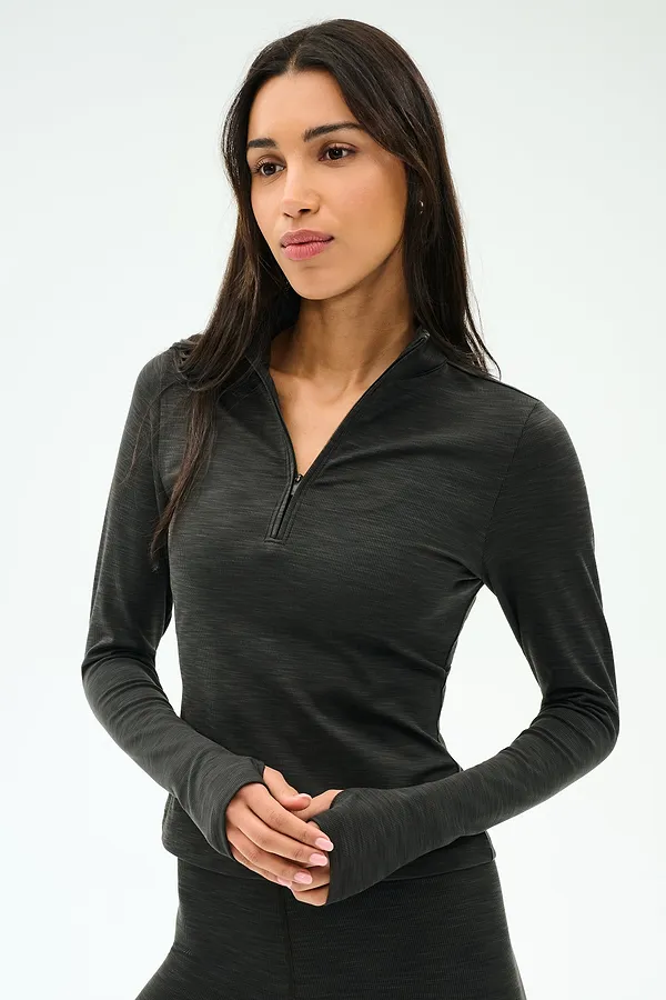 splits59 Stevie Active Rib Half Zip Waist Length