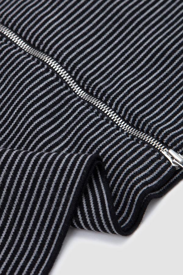 Sportivo Store 35G Wool Smooth Polo Zip Cardigan Black/ Grey