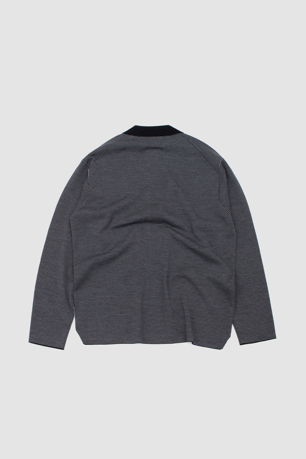 Sportivo Store 35G Wool Smooth Polo Zip Cardigan Black/ Grey