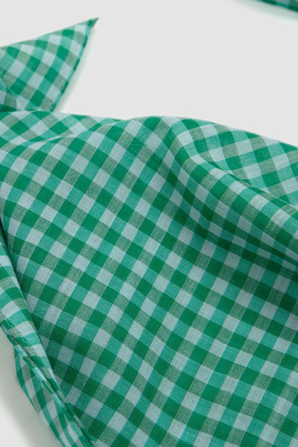 Sportivo Store Airy Light Cotton Check Scarf Green Gingham
